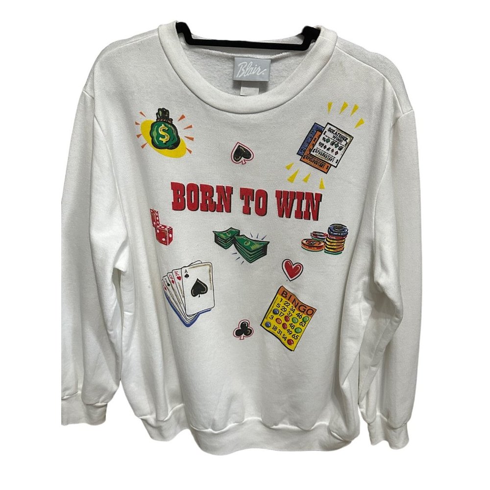 Blair women’s size XL? Vintage white bingo long sleeve pullover sweatshirt